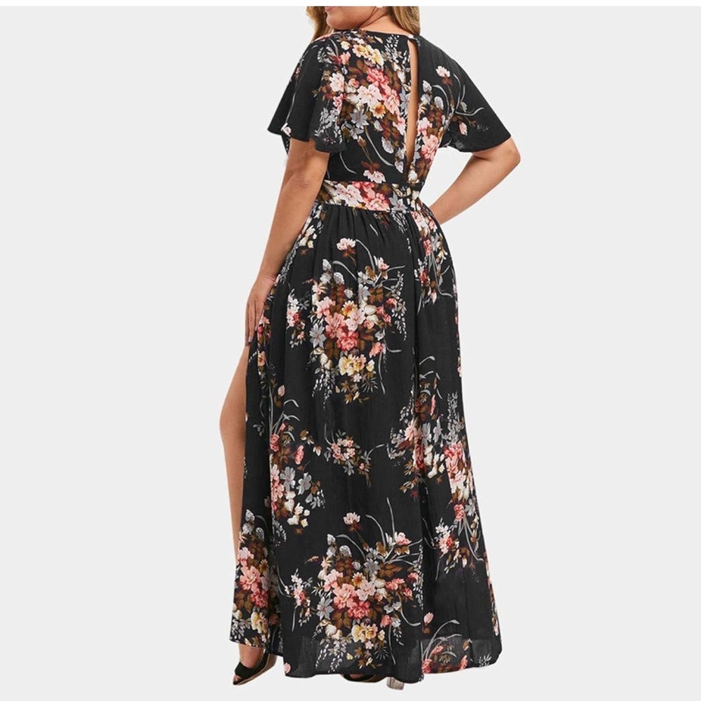 Floral Black Maxi Dress